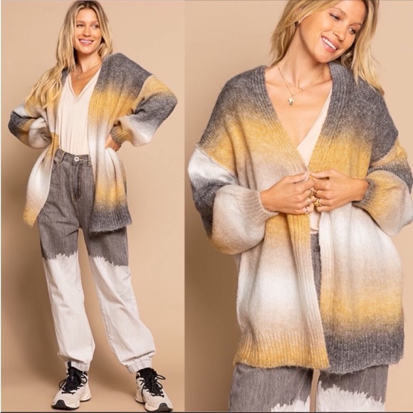 POL Balloon Sleeve Cardigan Sweater - Picture 4 of 4